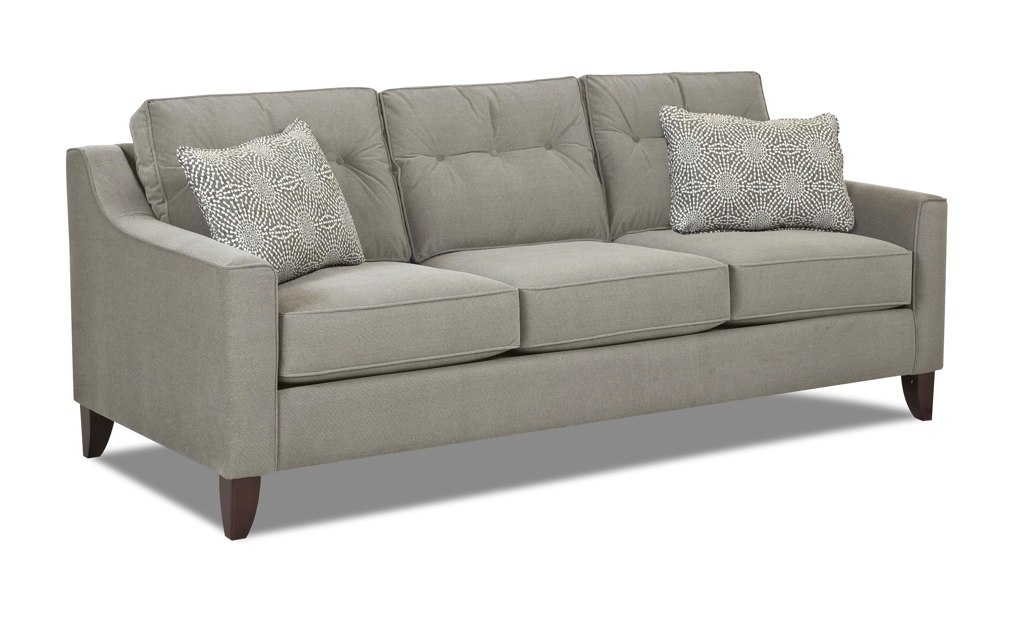 Klaussner Audrina Mid-Century Modern Style Sofa with Tufted Cushions